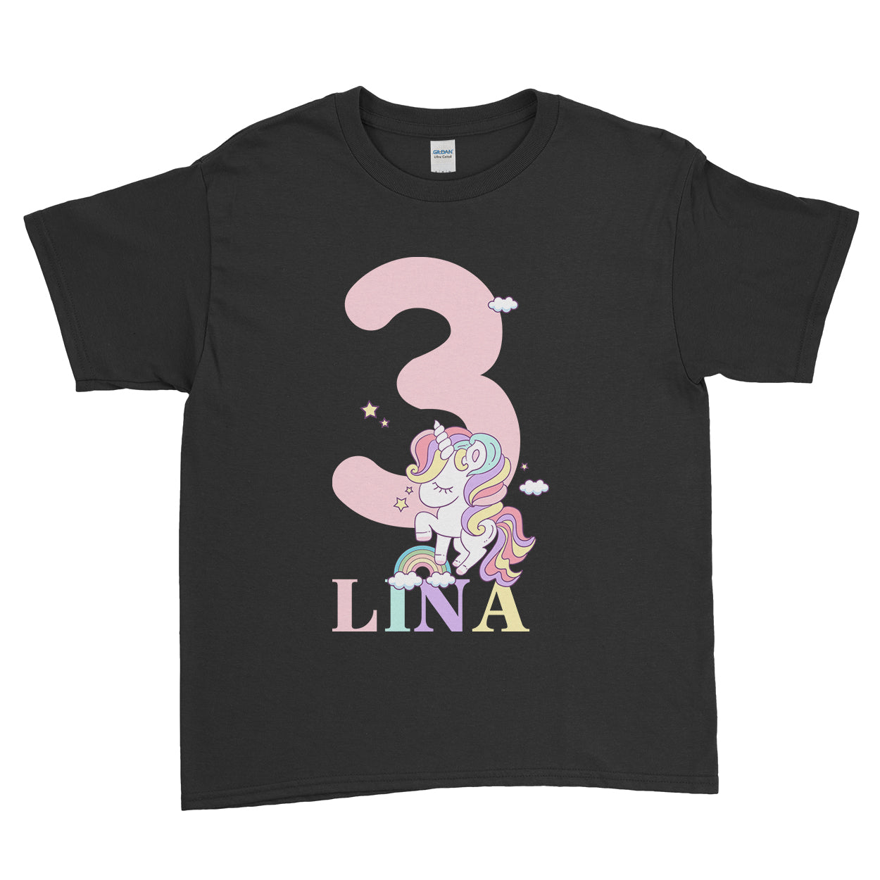 Customised Birthday T-shirts for Girls- Unicorn birthday tshirt - Unicorn  tshirts for Girls. Personalise tshirt - '(Age & Name) BIRTHDAY GIRL