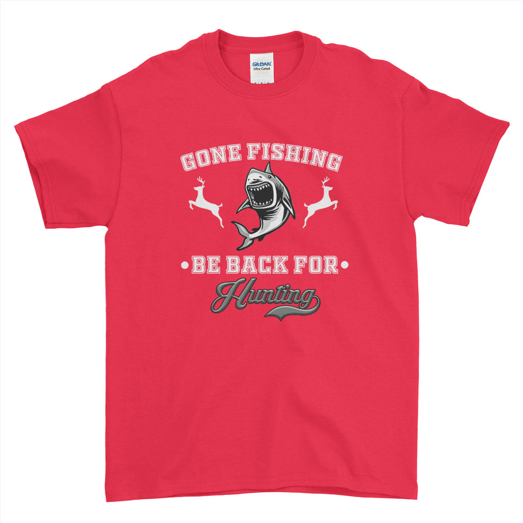 Gone Fishing Be Back For Hunting Inspired Fishing Carp - T-shirt - Mens